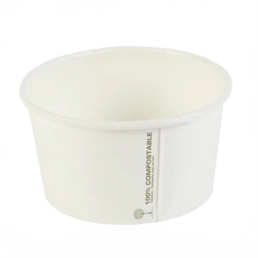 White Compostable Soup Container 12oz - 500 Pack