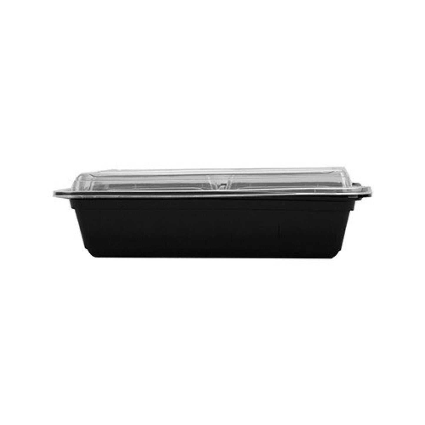 Black 32oz Rect Microwave Container and Lid 150Pk