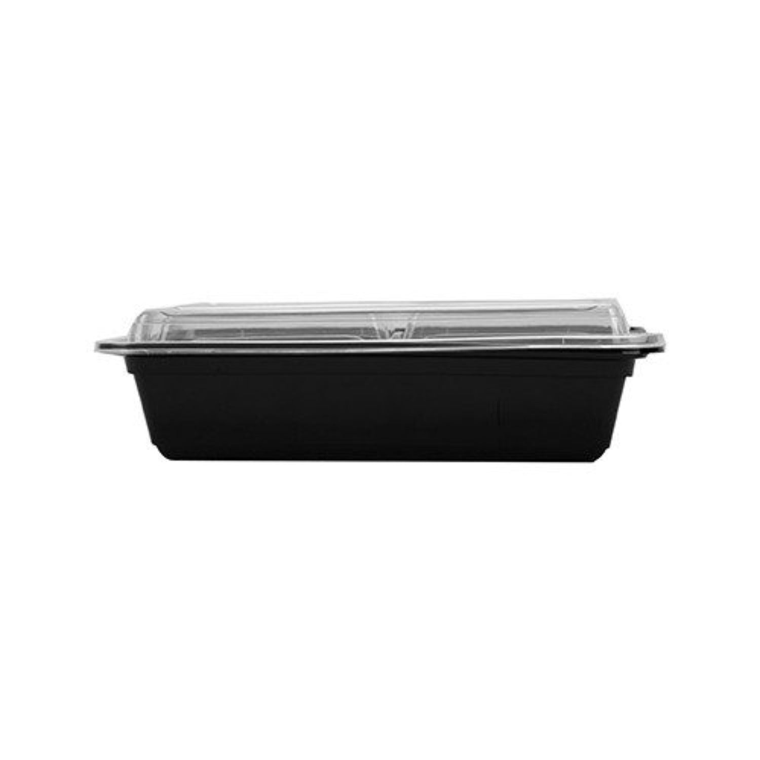 Black 32oz Rect Microwave Container and Lid 150Pk