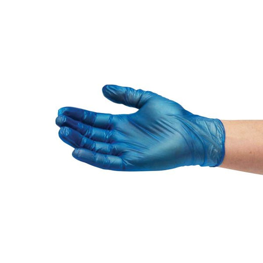 Blue Vinyl Gloves 100pk - Large