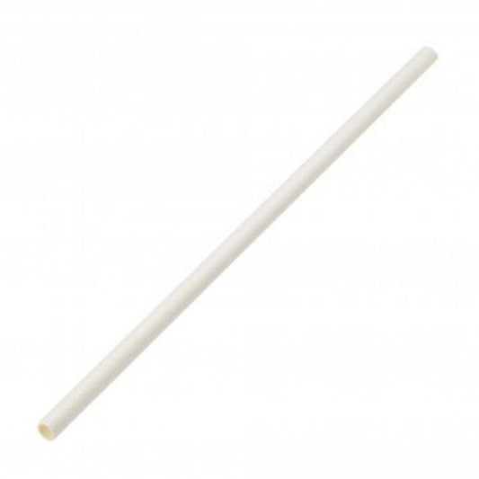 8" Recyclable White Paper Straws Case (40 x 250pk)