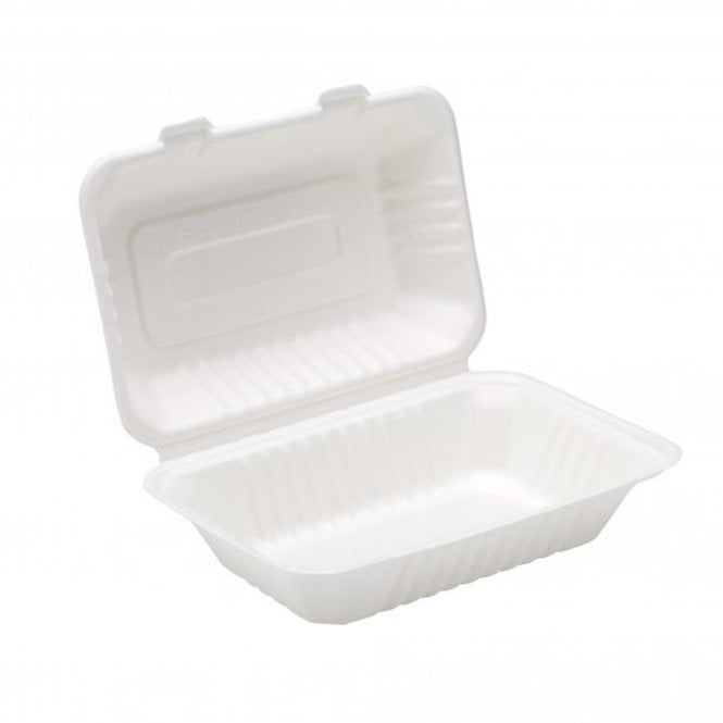 Bagasse Clamshell Large 9" x 6" 250pk - Pallet - 56 x 250pk